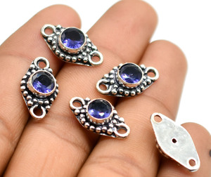 เงินโบราณพลอยอเมทิสต์ชุบเงินแบบสองห่วงเชื่อมต่อ20X11mm เครื่องประดับ NC49ทำเครื่องประดับ - Product Image 4