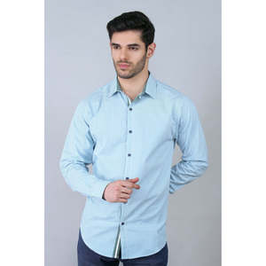 เสื้อเชิ้ตผู้ชาย Unze London รุ่น MIA ทรงปกติ ลายเส้นเล็ก ผ้าฝ้ายป๊อปลิน 100% ระบายอากาศได้ดี สไตล์ลำลองสำหรับใส่ทำงาน ไซส์ 3XL 6XL - Product Image 2