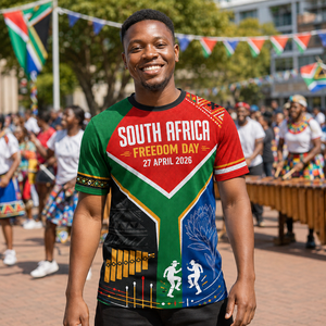 T-shirt personnalisé Journée de la Liberté d'Afrique du Sud 2026 – Célébration Nationale, Festival Culturel – Chemises d'événement imprimées par sublimation intégrale - Product Image 1