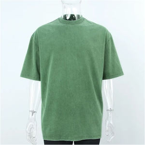 T-shirt à manches courtes en coton biologique, délavé à l'acide, oversize, t-shirt ample, t-shirts lourds, logo personnalisé, pour homme surdimensionné - Product Image 3