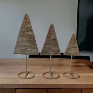 Adornos de árboles de Navidad de Metal para el hogar y el jardín en forma de cono, accesorios decorativos de alta calidad tejidos de algas marinas para festivales - Product Image 3