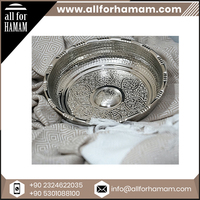 Bol de Hammam turc traditionnel plaqué cuivre et chrome Design marocain moderne Lavabo de salle de bain durable Prix spécial pour commande en gros