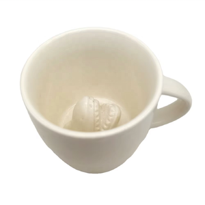 Mug à café en céramique blanc amusant de 250 ml avec motif 3D pour stimuler les routines matinales - Product Image 3