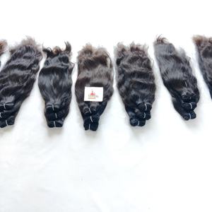 Machine double trame vague profonde en gros 100% vierge Bundle pas cher naturel noir femmes indien Remy Extensions de cheveux raides - Product Image 1