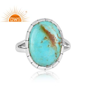 แหวนแยกพลอยเทอร์คอยส์ทำจากเงินสเตอร์ลิงธรรมชาติสีเงินออกซิไดซ์สำหรับผู้หญิง - Product Image 2