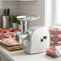 Hachoir à viande professionnel en cuivre massif 1000 W max, conception à double bouton, multifonctionnel pour usage domestique et commercial