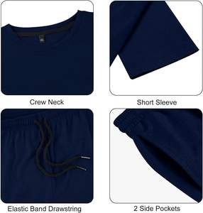 2025 été mode Streetwear 100% coton hommes T-shirt et Shorts ensembles unisexe, Logo personnalisé Shorts et T-shirt ensemble hommes - Product Image 5