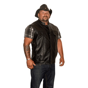 Dernière conception OEM gilet en cuir personnalisé veste sans manches gilet en cuir véritable vente en gros de formation en plein air hommes gilet en cuir - Product Image 2