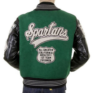 Chaqueta Universitaria de Alta Calidad al por Mayor para Hombre, Bordado Chenille, Mangas de Cuero, Chaqueta Universitaria Personalizada con Letras de Béisbol - Product Image 5