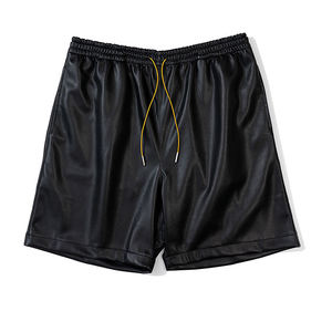 Shorts décontractés vintage en tricot pour hommes, avec cordon de serrage, taille élastique, poches, style streetwear, respirants, personnalisables, vente en gros - Product Image 3