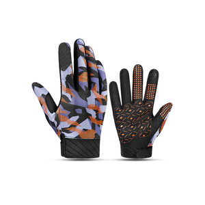 WEST BIKING cuero al aire libre nuevo a prueba de golpes dedo completo carreras transpirable ciclismo bicicleta guantes impermeable pantalla táctil - Product Image 1