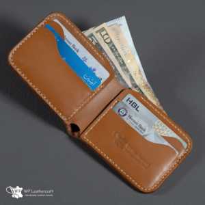 กระเป๋าสตางค์หนังพับสองตอน รุ่นคลาสสิค หมายเลข 55 (สีแทนลายจระเข้) - Product Image 4