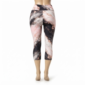 Women <b>Capri</b> <b>Legging</b> Featuring Soft Polyester Material Four Way Stretch Design Lightweight Construction Comfortable Waistband - Product Image 2