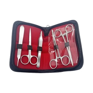 Ensemble de 5 pinces chirurgicales dentaires manuelles en acier inoxydable, pinces hémostatiques, poignée ergonomique, certifiées CE classe I pour la chirurgie buccale - Product Image 1