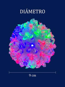 6 LED impermeable plástico flor bola esfera cadena luces Multicolor Floral guirnalda Navidad decoración interior 60cm - Product Image 2