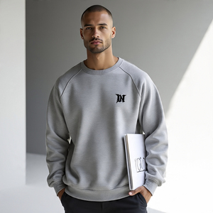 Light weight Sweatshirts <b>Men's</b> Breathable French terry Fleece Vintage Sweatshirt Crewneck Sweat Shirts <b>Men</b> POLO fleece-shirt - Product Image 2