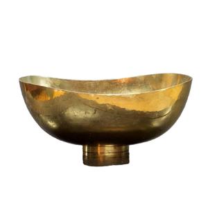 Oval Shape Metal Champagne Bowl With Base <b>Golden</b> Finished Wine Cocktail Storage Bowl for Home <b>Bars</b> Hotels Use - Product Image 1