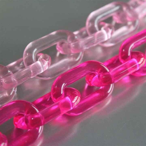 Cadena de Eslabones de Resina Acrílica Transparente Ecológica Personalizada, Hecha a Mano, Arcoíris, de Lucite, por Abdul Rehman Enterprises - Product Image 1