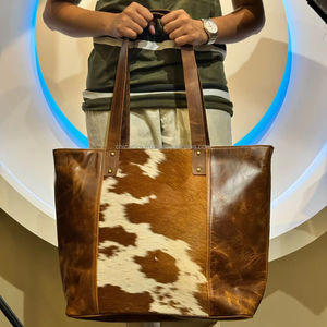 กระเป๋าสะพายไหล่สำหรับผู้หญิงทำจากหนังแท้ความจุสูงแนววินเทจแฟชั่น - Product Image 2