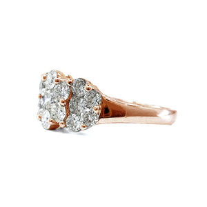Drop Shipment Classic High End 18k Solid Rose Gold Natural Diamond Round Small Cluster Ring for Women Wedding Anniversary Party - Product Image 2