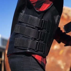 Chaleco de Motocicleta Personalizado de Alta Calidad para Hombre, Chaquetas de Cuero Auténtico sin Mangas Desmontables y Ensamblables, Chalecos de Piel de Vaca Negra - Product Image 4