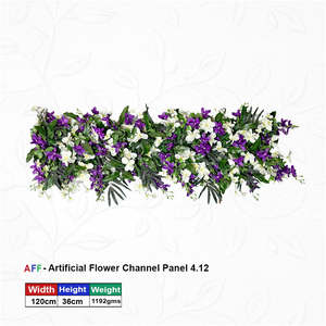 <b>Artificial</b> <b>Flower</b> Factory Royal Orchid Regal Violet & Ivory Blossom Channel Panel c Purple Orchid & Jasmine Row 120cm - Product Image 1
