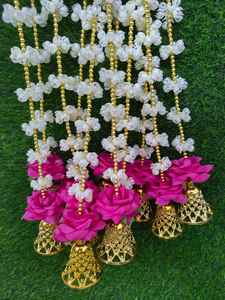Guirnaldas de flores artificiales de jazmín y rosa para decoración del hogar, templo, boda y eventos-Mogra Bell String Floral Decor - Product Image 6