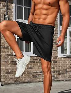 กางเกงขาสั้นผู้ชายคุณภาพสูง กางเกงขาสั้นลำลองสำหรับผู้ชาย กางเกงขาสั้นออกกำลังกายเอวยางยืดแบบสบายๆ 7 นิ้ว พร้อมเชือกผูก - Product Image 2