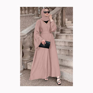 Doris Modest Style Modeste Vêtement de prière islamique pour les femmes musulmanes Taille naturelle Plus Size Long Hijab à capuche Robe Abaya Gown - Product Image 1