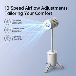 Jisulife พัดลม Ultra1กลางแจ้งขนาดเล็กแบบพกพา5V แหล่งจ่ายไฟพับได้แอร์เย็นสำหรับบ้านโรงแรมกล่องพลาสติก - Product Image 5