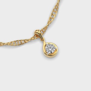 Pendentif en diamant classique rond cultivé en laboratoire 18KT jaune blanc or rose Vintage plaqué rhodium certifié IGI Design élégant intemporel - Product Image 3