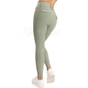 Pantalones elásticos para montar a caballo con rodillas reforzadas y tela ligera para uso en entrenamiento Medias para montar a caballo para mujer - Product Image 2