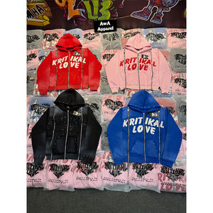 Sudaderas con cremallera desgastada hechas a medida para hombres, ropa de calle transpirable de secado rápido, sudaderas con cremallera estampadas para hombres - Product Image 2