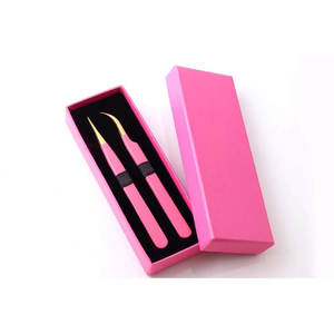 Kits d'outils d'extension de cils simples de conception OEM outils de beauté de marque privée pince à épiler unisexe d'extension de cils de couleur unie - Product Image 3