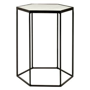 Mesa Auxiliar de Diseño Moderno Hecha a Mano con Logotipo Personalizado de Alta Calidad, Superficie de Metal y Mármol Pulido Brillante, Muebles Únicos para Sala de Estar - Product Image 2