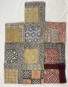 ผ้าพันคอผ้าฝ้ายพิมพ์ลายด้วยมือ ชุด 10 ผืน สำหรับพันหน้าและคอ - Product Image 1