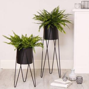 Juego de 2 soportes de maceta de hierro ecológicos para jardines de balcón que permiten la disposición de múltiples plantas en un espacio compacto - Product Image 6