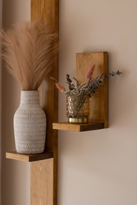 High Quality Wall Hanging Wood Shelves | Set of Two Rustic <b>Plant</b> Shelves for Flower <b>Pot</b> Home Decor for Home Decoration - Product Image 2