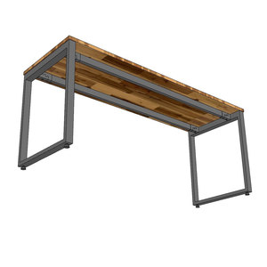 HBRT085 180x60cm Acacia Wood <b>Computer</b> <b>Desk</b> with Iron Legs Rectangular Design Assembly Required - Product Image 5