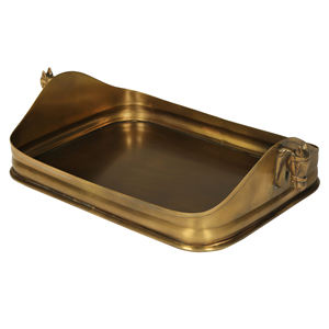 Bandeja DE SERVICIO DE METAL ovalada de latón decorativo dorado hermoso diseño grabado Vintage para hoteles - Product Image 6