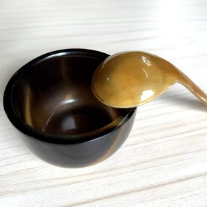 OPTIMISATION DE QUALITÉ BOL À SALADE EN CORNE DE BUFFLE FAIT À LA MAIN Bol de service en corne naturelle fabriqué à la main Style animal très poli - Product Image 3