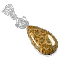Liontin Perak 925 Sterling Motif Bunga Karang Buatan Tangan Desainer Wanita Trendi Pesta Bintang Pola Angka