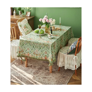 Rustic Look Striped Woven Reuseable 100% Cotton Embroidered <b>Waterproof</b> Oilproof Customizable <b>Table</b> Cloth 70x90 Inches 190 GSM - Product Image 6