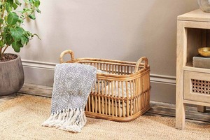 Panier à linge Artex Green Earth en rotin naturel fait main, écologique, avec poignées, design moderne multifonctionnel, rond - Product Image 4