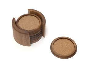 Gran Venta de posavasos organizador de mesa posavasos de madera al por mayor té café taza redonda posavasos de madera y acacia DE LA India - Product Image 6