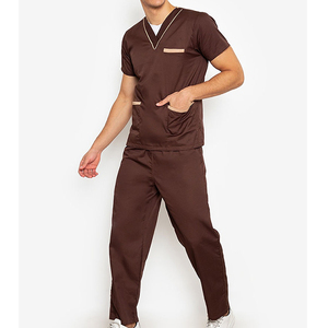 OEM personnalisé hôpital infirmière haute qualité unisexe peigné hôpital gommage ensembles gommage ensemble uniformes tissé soins infirmiers médicaux gommages - Product Image 3