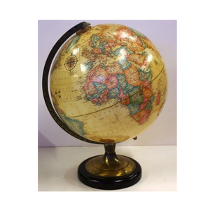 Globo terráqueo giratorio con base de latón y mapa colorido para educación geográfica, material escolar y de oficina - Product Image 3