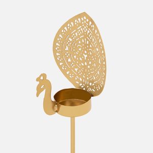 Peacock Design <b>Unique</b> Home Decoration Custom Metal Tea Light Holder Glass Candle Holder Stand Iron Candle - Product Image 1