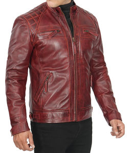 Nouvelles vestes en cuir de style racer personnalisées avec logo tendance pour hommes, veste streetwear vintage personnalisée pour homme - Product Image 1