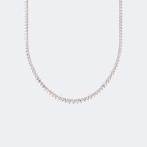 Collar de tenis de diamantes redondos de 10.00 CTW con engaste de puntas, cadena de eslabones clásica de oro macizo, joyería llamativa, regalo para mujeres y hombres - Product Image 6